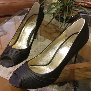 Adrianna Papell Black Satin Heels (8)